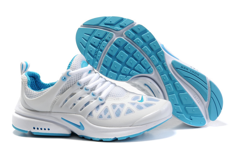 Womens Nike Air Presto 2011 White Blue Shoes - Click Image to Close